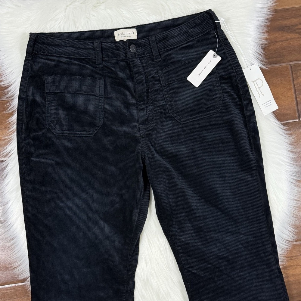 Pilcro Anthropologie Women's Size 30 Black The Icon Corduroy Flare Pants - Picture 2 of 10